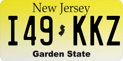 NJ license plate I49KKZ