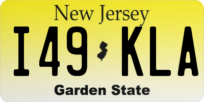 NJ license plate I49KLA