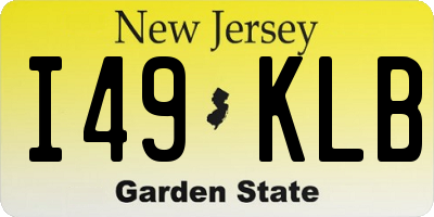 NJ license plate I49KLB