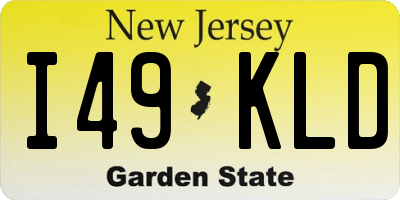 NJ license plate I49KLD