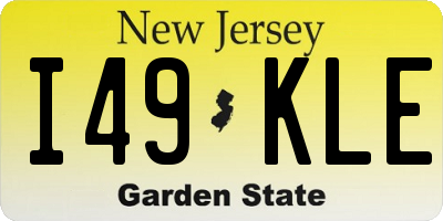 NJ license plate I49KLE