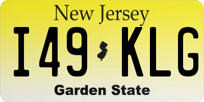 NJ license plate I49KLG