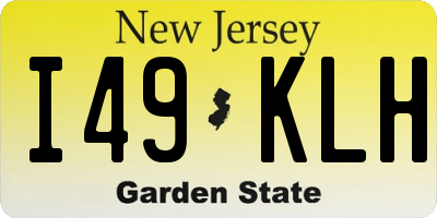 NJ license plate I49KLH