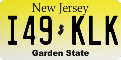 NJ license plate I49KLK