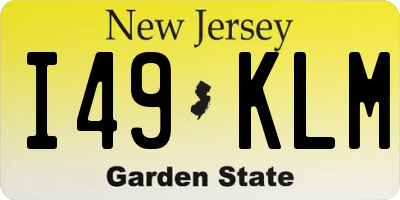 NJ license plate I49KLM