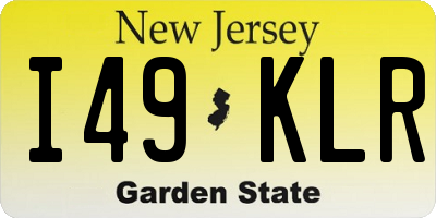 NJ license plate I49KLR