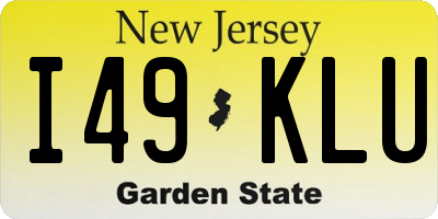 NJ license plate I49KLU