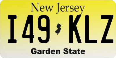 NJ license plate I49KLZ