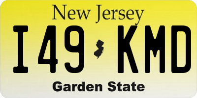NJ license plate I49KMD