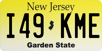 NJ license plate I49KME