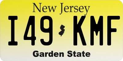 NJ license plate I49KMF