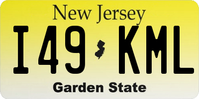 NJ license plate I49KML