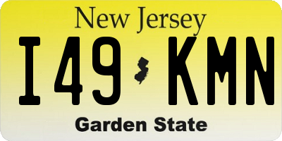 NJ license plate I49KMN
