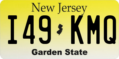 NJ license plate I49KMQ