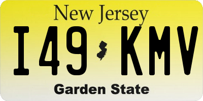 NJ license plate I49KMV
