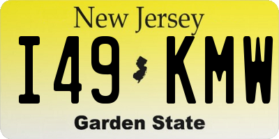 NJ license plate I49KMW
