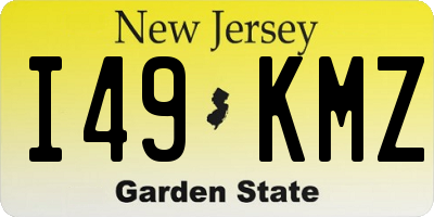 NJ license plate I49KMZ