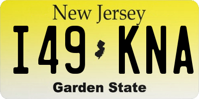 NJ license plate I49KNA