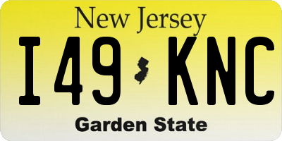 NJ license plate I49KNC