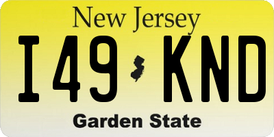 NJ license plate I49KND