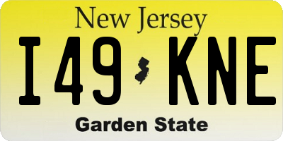 NJ license plate I49KNE