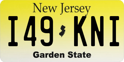 NJ license plate I49KNI
