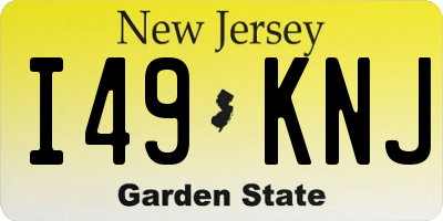 NJ license plate I49KNJ