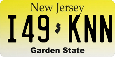 NJ license plate I49KNN