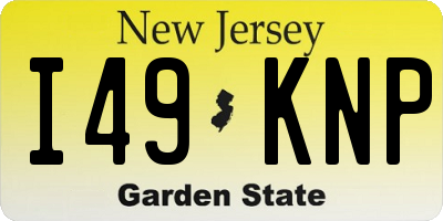 NJ license plate I49KNP