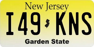 NJ license plate I49KNS