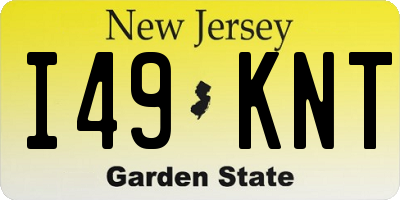 NJ license plate I49KNT