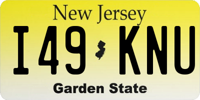 NJ license plate I49KNU