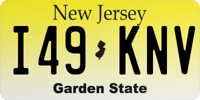 NJ license plate I49KNV