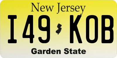 NJ license plate I49KOB