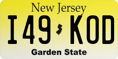 NJ license plate I49KOD