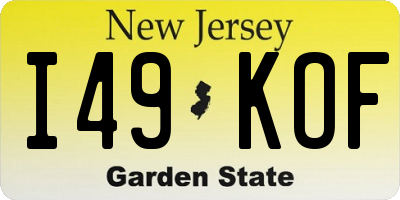 NJ license plate I49KOF