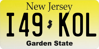 NJ license plate I49KOL