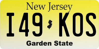 NJ license plate I49KOS
