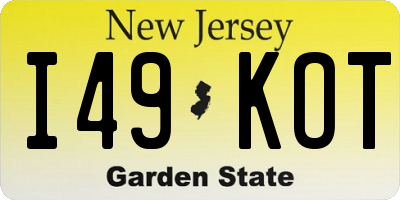 NJ license plate I49KOT