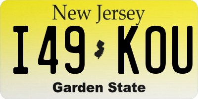 NJ license plate I49KOU