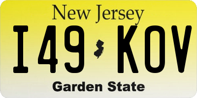 NJ license plate I49KOV