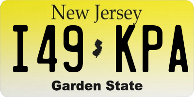 NJ license plate I49KPA