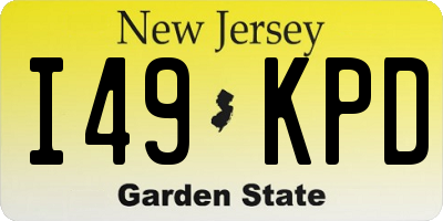 NJ license plate I49KPD