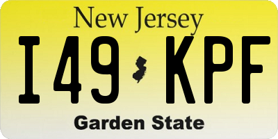 NJ license plate I49KPF