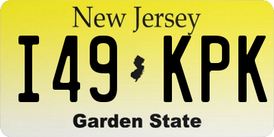 NJ license plate I49KPK