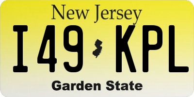 NJ license plate I49KPL