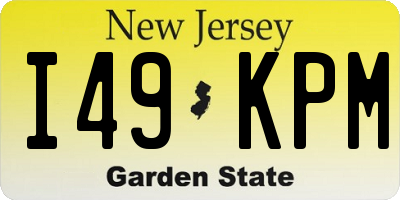 NJ license plate I49KPM