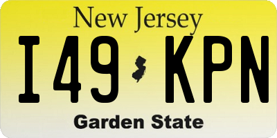 NJ license plate I49KPN