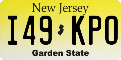 NJ license plate I49KPO