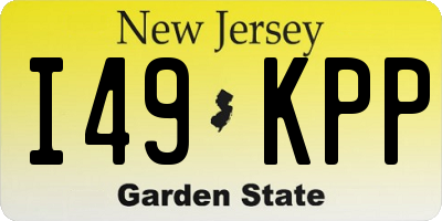 NJ license plate I49KPP